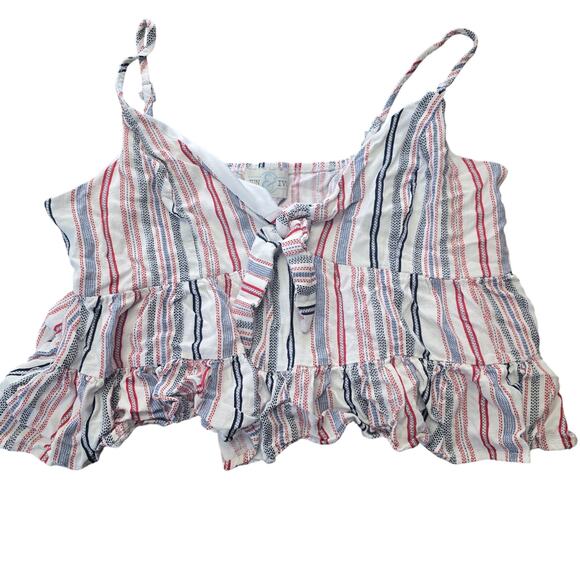 Striped Ruffle Tank Top - Picture 1 of 4